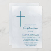 blue cross Confirmation boy Kaart (Voorkant / Achterkant)