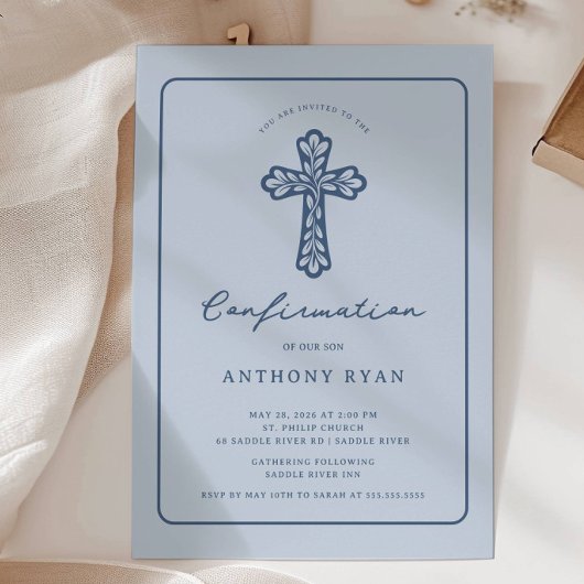 Blue Cross Confirmation Invitation