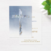 Blue cross First Communion remembrance card (Bureau)