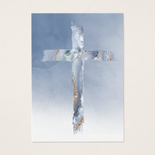 Blue cross First Communion remembrance card (Devant)