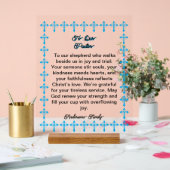 Blue Cross Lijst Pastor Waardering Acryl Teken Acryl Bord (Huwelijk)