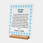 Blue Cross Lijst Pastor Waardering Acryl Teken Acryl Bord (Hoek)