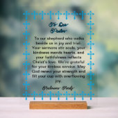 Blue Cross Lijst Pastor Waardering Acryl Teken Acryl Bord (Neutraal)