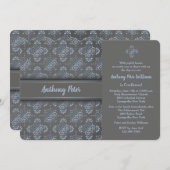 Blue Cross Religieuze Uitnodiging (Voorkant / Achterkant)