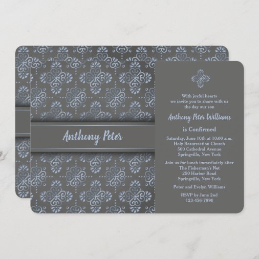 Blue Cross Religieuze Uitnodiging (Voorkant / Achterkant)