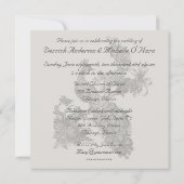Blue Crosshatched Peacock Wedding Invitation Kaart (Achterkant)
