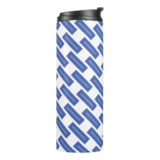 Blue Crossweave Thermal Drink Holder Thermosbeker (Gedraaid links)