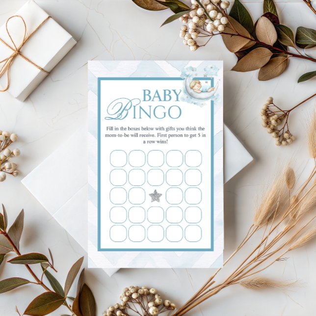 Blue Crown Baby Shower Bingo Game Card (Creator heeft geüpload)