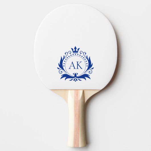 Blue Crown-Lijst monogram Tafeltennisbatje (Voorkant)