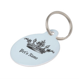 Blue Crown Pet Name ID Label Huisdierpenning