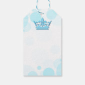 Blue Crown & Stippen Royal verjaardagsfeestje Cadeaulabel (Achterkant)