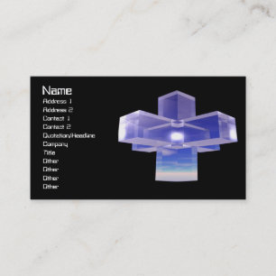 Blue Crystal Cross Visitekaartje