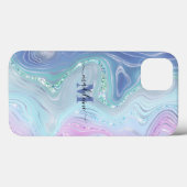 Blue Crystal Marble Iridescent Agate Hoesje-Mate i Case-Mate iPhone Case (Achterkant (horizontaal))