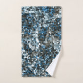 blue crystal / mosaic abstract design bad handdoek (Handdoek)