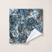 blue crystal / mosaic abstract design bad handdoek (Wasdoekje)