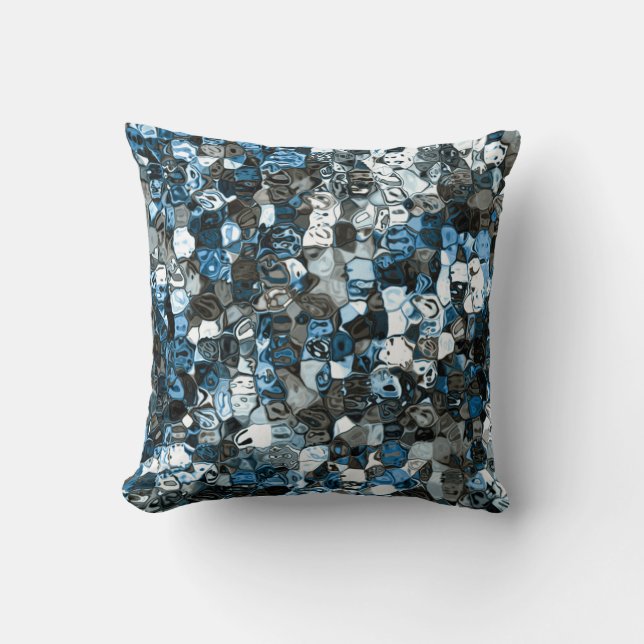 blue crystal / mosaic abstract design kussen (Voorkant)