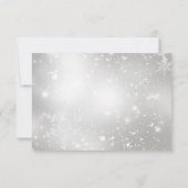 Blue Crystal Snowflake Kerstfeest RSVP Kaartje (Achterkant)