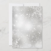 Blue Crystal Snowflake-kerstfeest Uitnodiging (Achterkant)