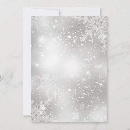 Blue Crystal Snowflake-kerstfeest Uitnodiging (Achterkant)