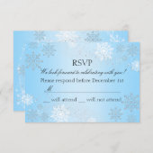 Blue Crystal Snowflake Winter Wonderland RSVP (Voorkant / Achterkant)