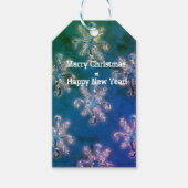 Blue Crystal Snowflakes Cadeaulabel (Voorkant)