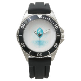 Blue Crystal & Water Wall Clock – Calm and Elegant Horloge