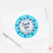 Blue Crystalize Hartelijk dank Ronde Sticker (Envelop)