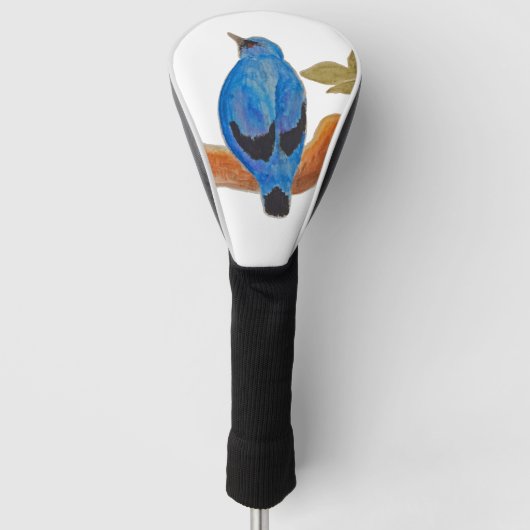 Blue Cuckooshrike Waterverf Bird Golfheadcover (Voorkant)