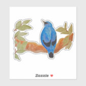 Blue Cuckooshrike Waterverf Bird Sticker (Vel)