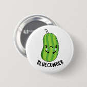 Blue-cumber Funny Sad Veggie Cucumber Pun Ronde Button 5,7 Cm (Voorkant /achterkant)