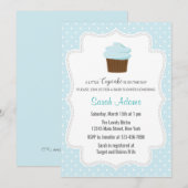 Blue Cupcake Baby shower Invitation Kaart (Voorkant / Achterkant)