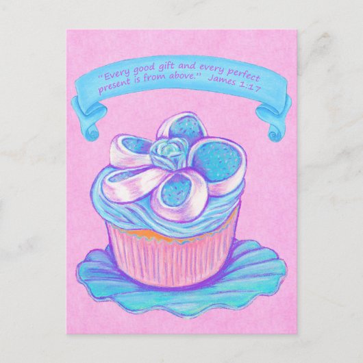 Blue Cupcake~Good Cadeau Carte postale (Devant)