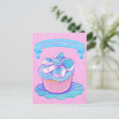 Blue Cupcake~Good Cadeauscript Briefkaart (Staand voorkant)