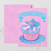 Blue Cupcake~Good Cadeauscript Briefkaart (Voorkant / Achterkant)
