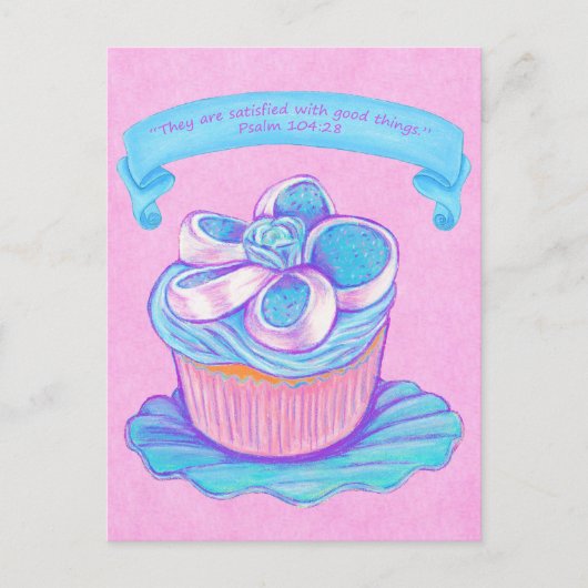 Blue Cupcake~Good Things Carte postale (Devant)