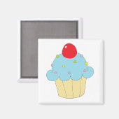 Blue Cupcake Magneet (Voorkant / Achterkant)