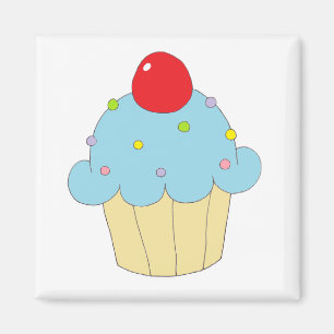 Blue Cupcake Magneet