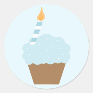 Blue Cupcake Ronde Sticker