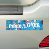 Blue Cupcakes 'mmm.. cake' bumpersticker (Op auto)