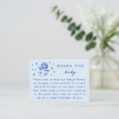 Blue Cupid Valentines Book Request Baby Shower Informatiekaartje (Staand voorkant)
