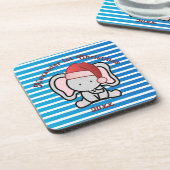 Blue Custom Baby Boy Name First Kerstmis 2022 Bier Onderzetter (Linkerzijde)