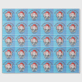 Blue Custom Baby Boy Name First Kerstmis 2022 Cadeaupapier (Vlak)