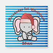 Blue Custom Baby Boy Name First Kerstmis 2022 Magneet (Voorkant)