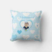 Blue Custom Baby Photo Decor Kussen (Voorkant)