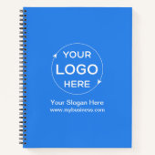 Blue Custom Business Logo Notitieboek (Voorkant)