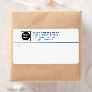 Blue Custom Business Logo Verzendlabels verzenden Etiket