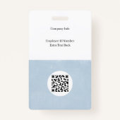 Blue Custom Company Modern Employé ID Badge (Dos)