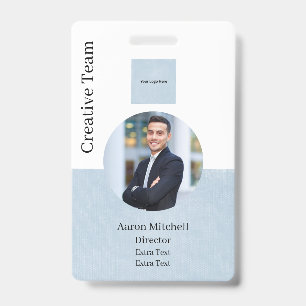 Blue Custom Company Moderne werknemer ID-badge Badge