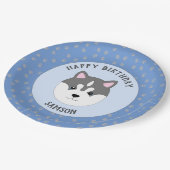Blue Custom Dog Birthday Papieren Bordje (Gekanteld)