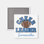 Blue Custom Football Cheerleader Magnet Magneet (Voorkant / Achterkant)